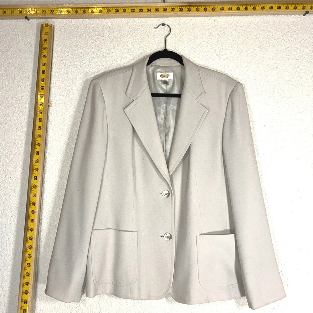Talbots Light Gray Blazer - 16 - Two Button Lined Professional Office Classic